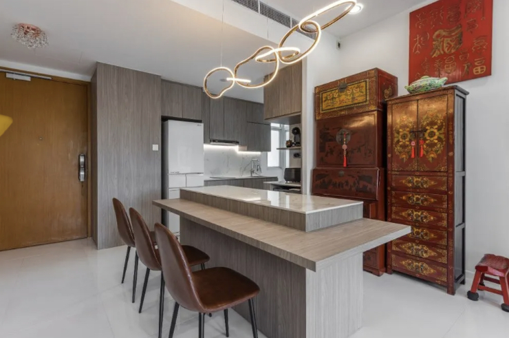 Chinese inspired kitchen and dining area design